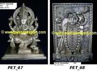Silver God Statues - Silver Alloy, Variable Dimensions | Handcrafted With Intricate Details, Self-standing Base, Long-lasting Glossy Finish, Home Decor