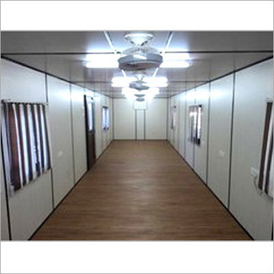 Portable Container Cabin - Wooden, White, 100 mm x 50 mm C Channel Frame | Portable Modular Space Solution with Sliding Steel Windows