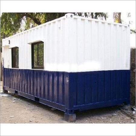 Eco Portable Cabin - Steel, 6055x2425 mm, White and Blue | Spacious, Less Maintenance, Very Economical, Customized