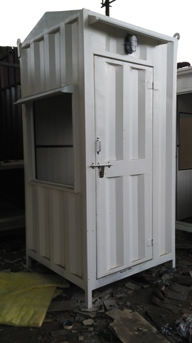 Cream And Blackq Ms Portable Security Cabin