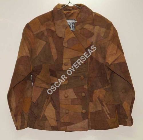 Brown Patch Leather Jacket