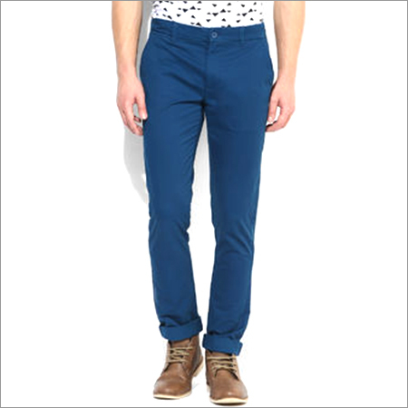 Gents Casual Trouser - Cotton Blend, Plain Blue, Four Pockets | Cool Dry, Cool Pass, Dry Clean, No Fade, Washable, All-Year Wear