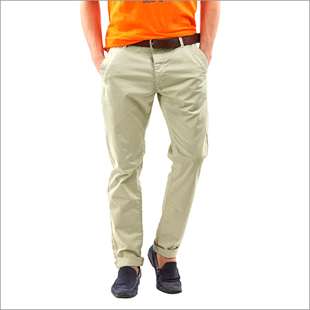 Mens Casual Trousers - Canvas Material, Regular Sizes, Cream Color | Cool Pass Feature, Dry Clean, No Fade, Washable, 3 Pockets