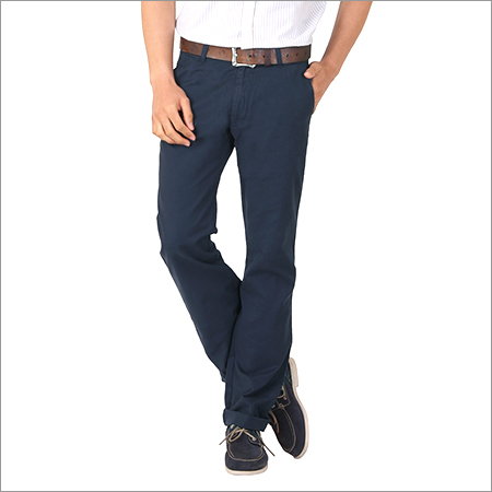 Mens Formal Trousers - Navy Blue Cotton Blend, Three Pockets | Features: Cool Pass, No Fade, Washable, Dry Cleaning