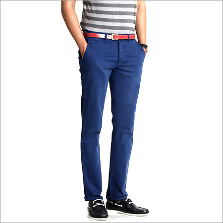Casual Trouser - Satin Slim Fit for Men, Blue Color, Four Pockets | Washable, Cool Pass, Dry Clean, No Fade, All Season Comfort