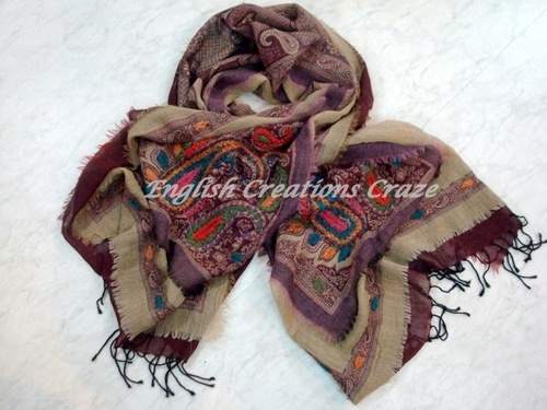 Multi Color Bulk Polywool Embroidery  Scarves