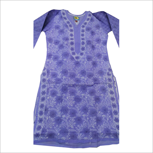 Chikan embroidery Designer Georgette Kurtis