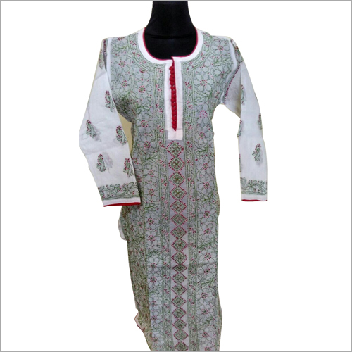 Chikan embroidery Ladies Georgette Kurtis
