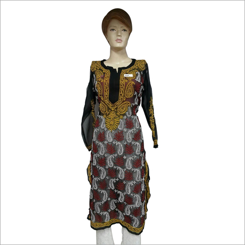 Chikan Embroidery Georgette Kurtis