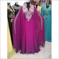 Abaya - Chiffon Maxi, Multiple Sizes, Purple Color | Comfortable Fit, Elegant Design, Intricate Beading, Luxurious Fabric, Modest Style, Wide Sleeves