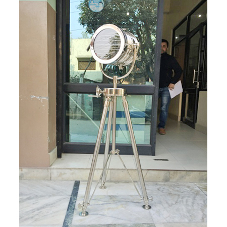 Hollywood Studio Chrome Finish Search Light - Metal, 5ft Height, 20cm Base Diameter, 60W LED, 3000K | Stylish Design, Adjustable Height, Indoor/Outdoor Use