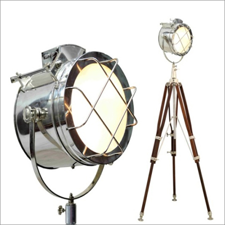 Nautical Spot Light Search Light With Wooden Stand
