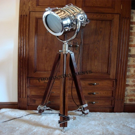 Hollywood Marine Search Light With Wooden Tripod Stand