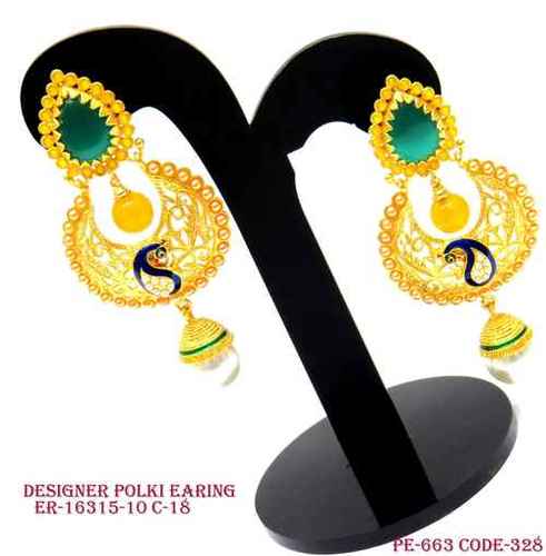 DESIGNER POLKI EARRINGS