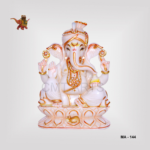 Sculpture Marble Sitting Ganesha