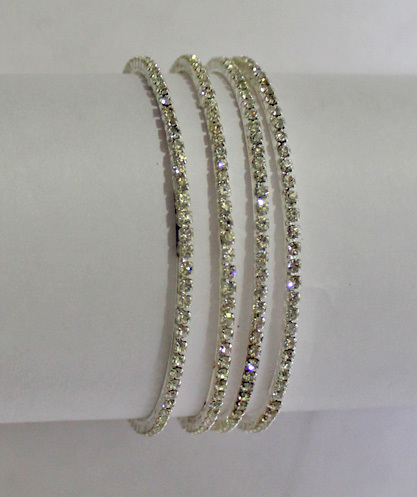 White Stone Bangles