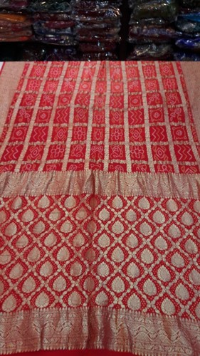 Cotton Silk Bandhani Banarasi Saree