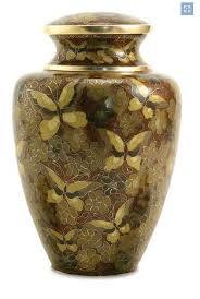 Golden Butterfly Cloisonne Cremation Urn