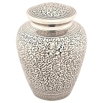 Leaves of Silver Cremation Urn