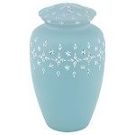 Diamond Cut Blue Cremation Urn