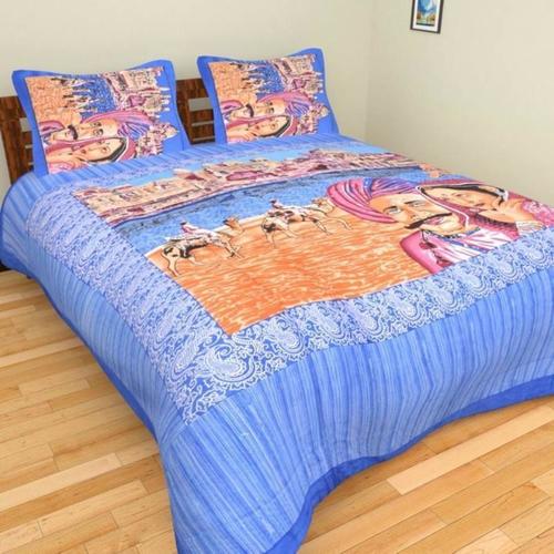 Rajasthani Scenery Print Bedsheet