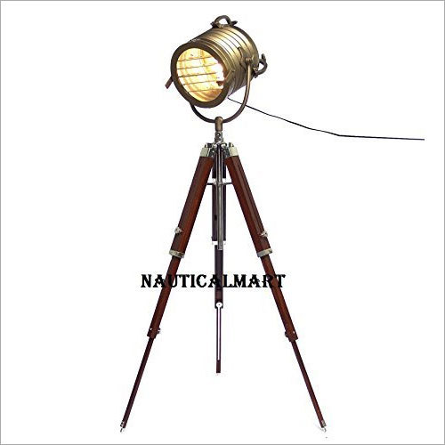 Nautical Designer Spot Search Light Antique brass Finish With Tripod Stand