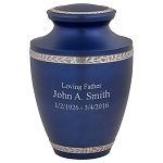 Blue Brass Cremation Urn