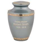 Augusta Pearl Gray Brass Urn
