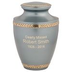 Augusta Pearl Gray Brass Urn