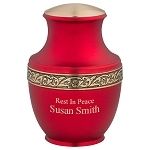 Red Adult Cremation Urn