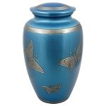 Engraved Butterfly Brass Urn