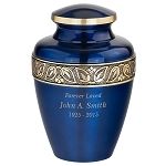 Sapphire Blue Brass Cremation Urn