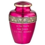 Sapphire Pink Brass Cremation Urn