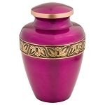 Magenta Brass Cremation Urn