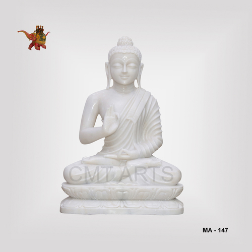 Sculpture Marble Sitting Buddha / Marble Buddha