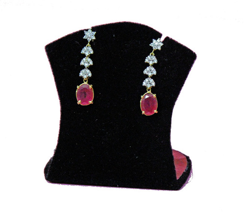 Red Stone Hanging Earrings