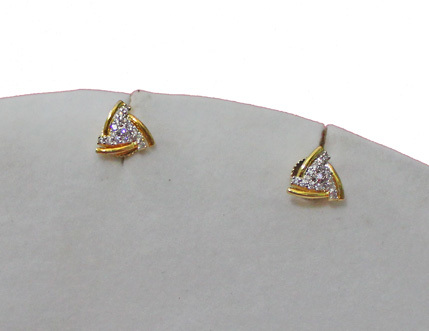 Golden Tops - Sterling Silver 8x6 mm, Gold Plated | Elegant Design, Sparkling Cubic Zirconia, Secure Post-Back