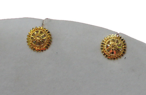 Round Shape Tops - Gold-Plated 10-15mm, Polished Finish | Elegant Durable Stylish Earring Tops