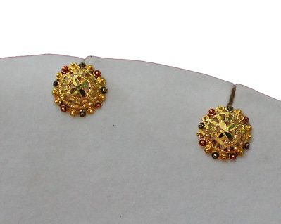 Round Shape Tops - Gold Alloy, 10-15 mm Diameter, Polished Finish | Elegant Design, Fine Craftsmanship, Stylish Accessory, Gift Box Packaging