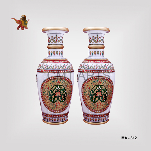 American Marble Painted Flower Vase