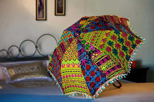 Multicolor Traditional Handcrafted Embroidered Umbrellas