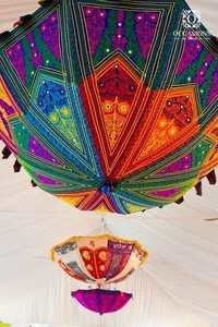 Luxury Textile Umbrella Decoration