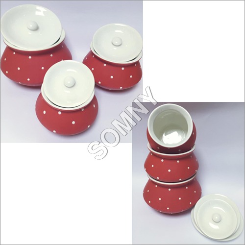HANDI SET WHITE POLKA DOTS (3pcs)