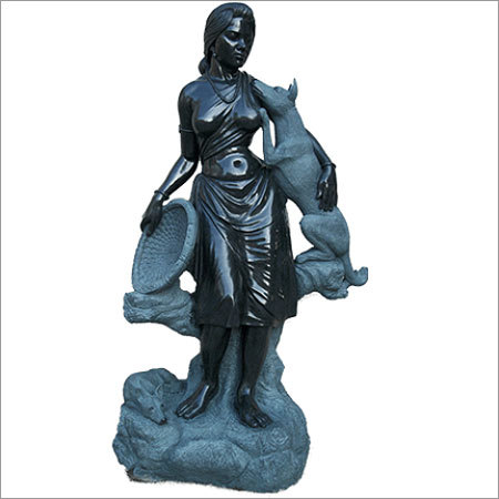 Black Stone Lady Sculptures