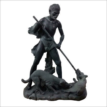 Black Stone Modern Sculptures