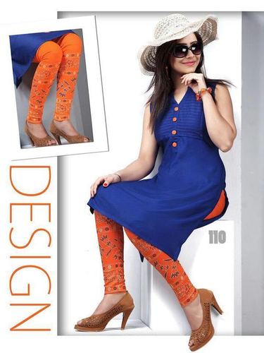 JIYA - Cotton Blend Ankle Dress, Orange | Stylish Design, Comfortable Fit, Floral Pattern