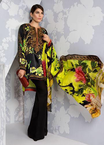 Sana Safinaz Silk Top With Plazoo