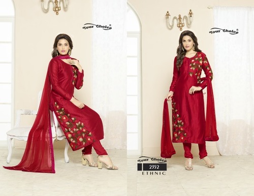 Ethnic-48 Semi Stitch Embroidery Suit