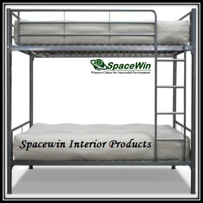 Two Tier Cot - Metal, 72x54x48 Inches, Gray | Space Saving, Durable Frame, Easy Assembly, Integrated Ladder