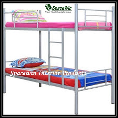 Bunk Bed - Metal 72x36x60 Inches Silver | Space Saving Durable Frame Easy Assembly Ladder Included